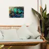 Veren - Pauwveren - Pauw - Blauw - Kunst tuinposter los doek klein -sfeer7