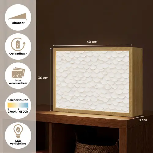 Schubben - Wit - Elegant Light Box met batterij (Wandlamp) middel 907 -USP_websiteoverzichtNL