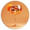 Drank - Oranje - Glitter - Disco KitchenYeah - Keuken - Wandcirkel Forex klein -3d