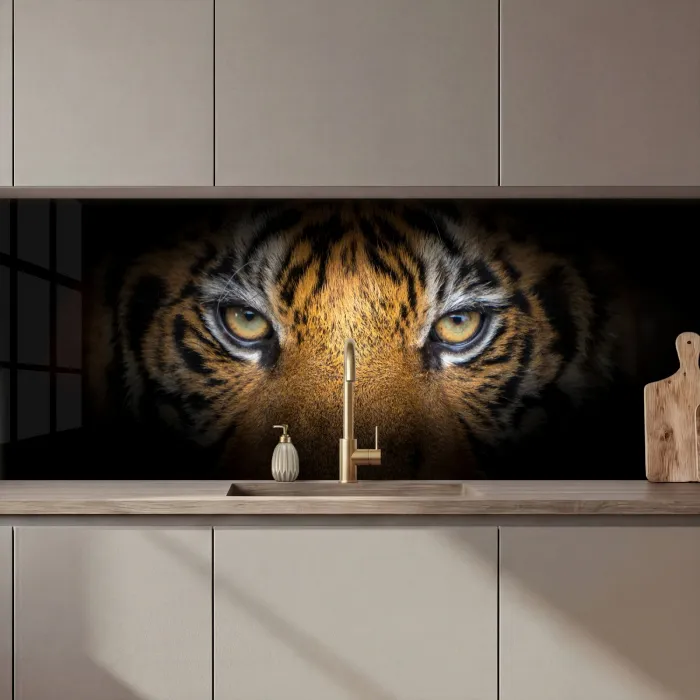 Tijger - Zwart - Dier keuken achterwand 2 middel zz_3dshopping