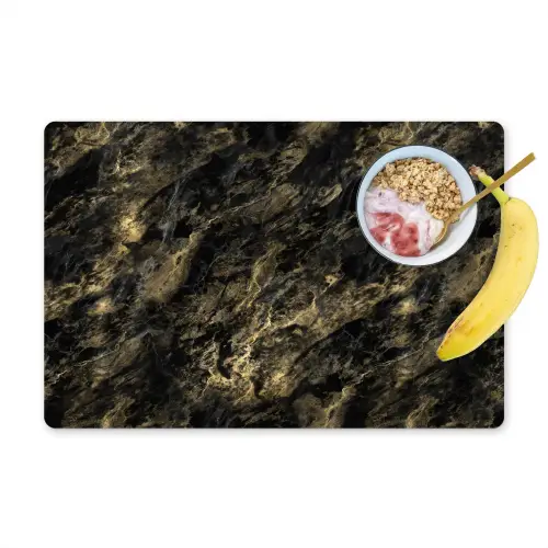 Marmer - Zwart - Goud Placemat vinyl groot 368 -zzzproduct_Kitchenyeah-website