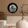 Cupcake - Luxueus - Zilver Wandcirkel kunststof plaat 5mm dik klein -sfeer1
