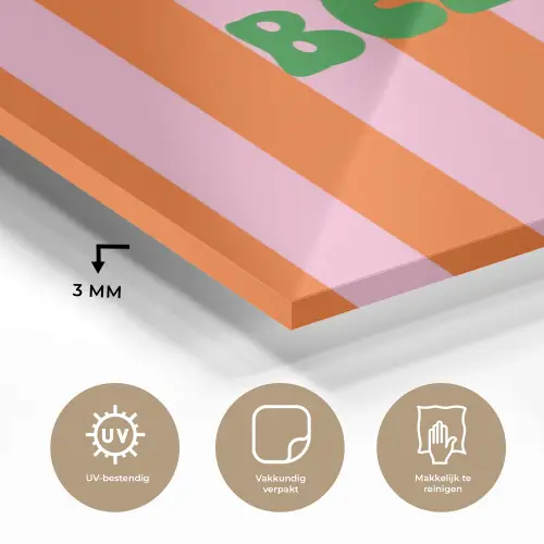 Strepen - Oranje - Verticaal - Ciao bella plexiglas 5mm klein -sfeer2