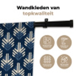 Modern - Patroon - Blauw Wandkleed katoen klein 269 -sfeer2