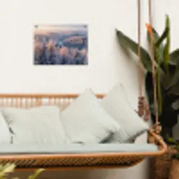 Bos - Bergen - Goud - Winter - Warm tuinposter los doek klein -sfeer7