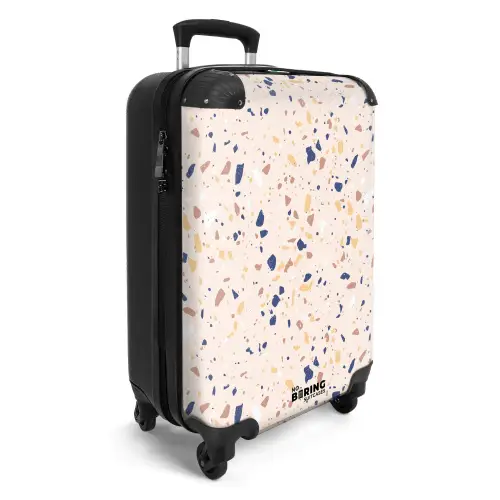 Terrazzo patroon veelkleurig blauw NBS - Handbagage koffer - Kinderen Unisex middel -productfoto_3d