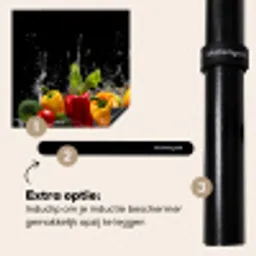 Paprika - Water - Groente - Zwart Inductie beschermer vinyl 3mm middel -zzzzzzz-induclip_NL