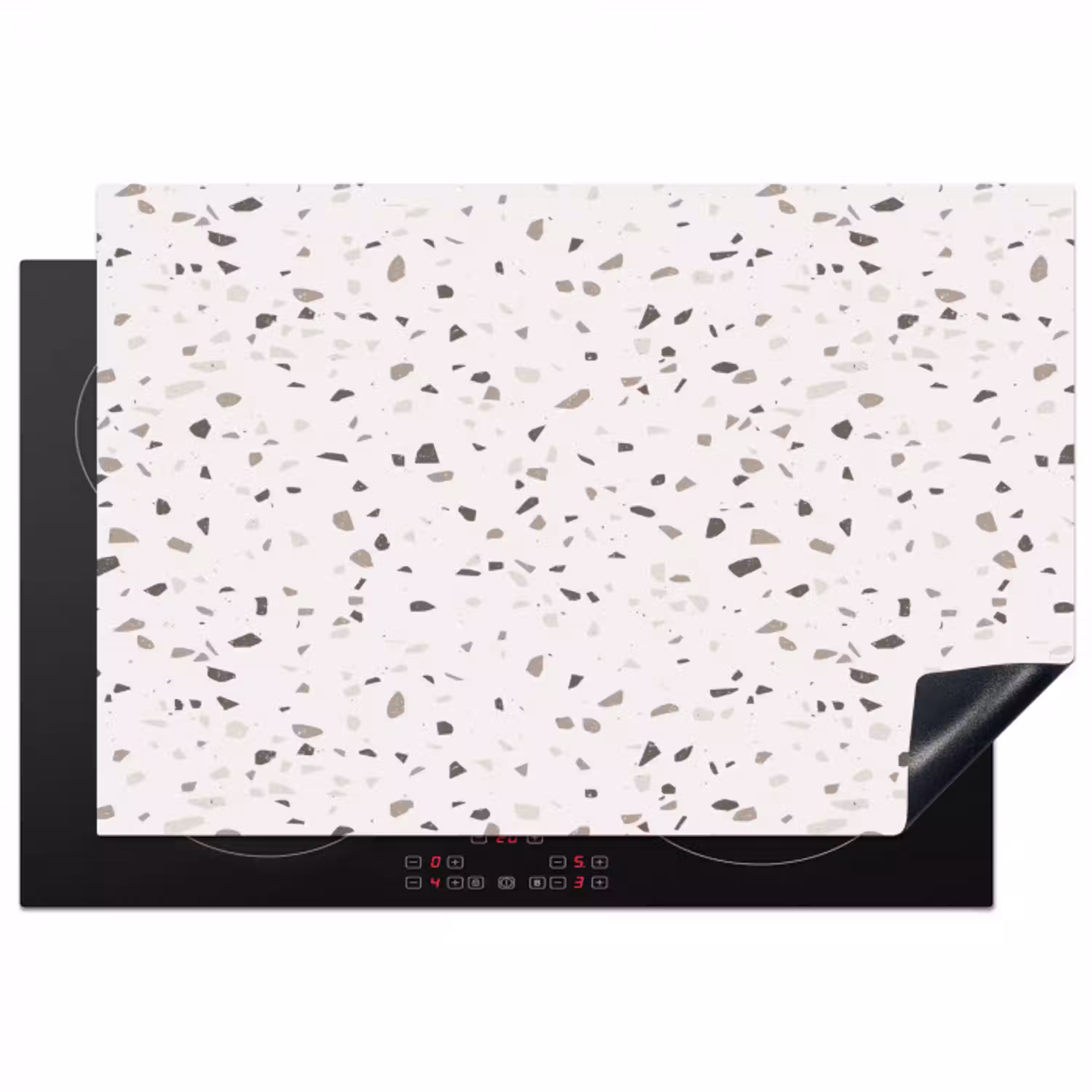 Terrazzo -  Patroon  -  Créme Inductie beschermer vinyl 3mm klein 276 -3d