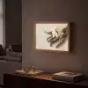 Vanille - Bloemen - Beige Light Box met batterij (Wandlamp) middel -sfeer1