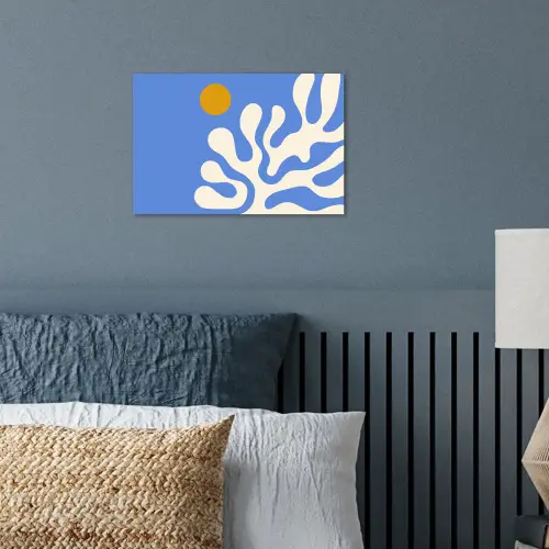 Minimalistisch - Organisch patroon - Blauw poster papier klein -sfeer2