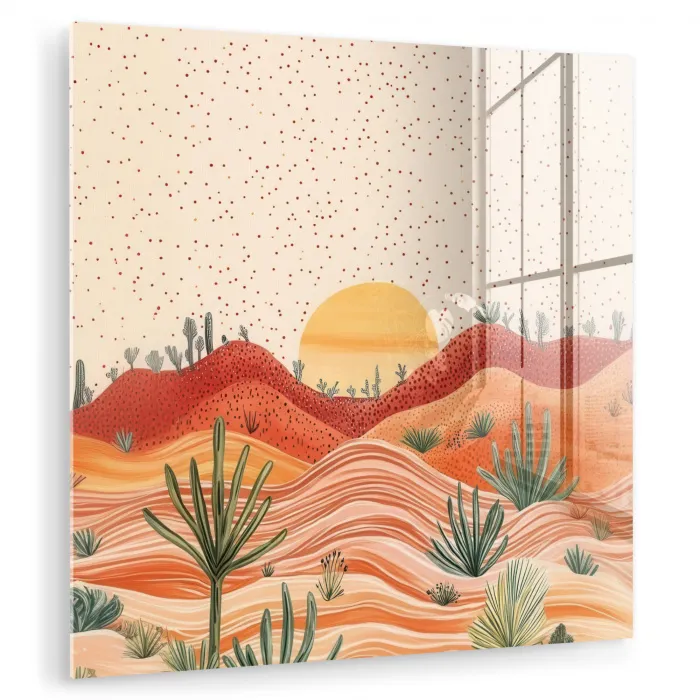 Landschap - Heuvels - Zonsondergang plexiglas 5mm klein -zzzproduct_nieuw