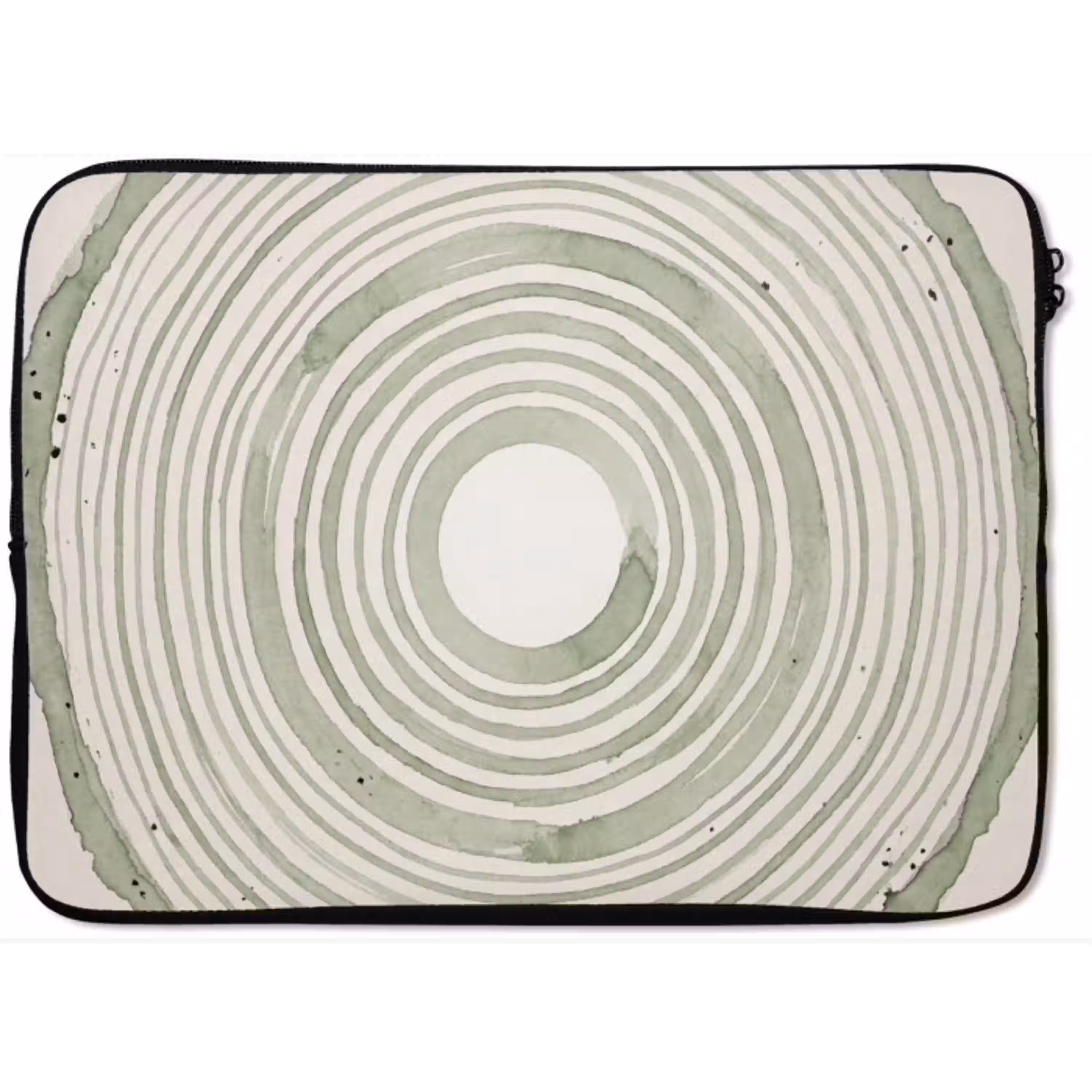 Abstractie - Cirkels - Waterverf - Groen - Modern laptophoes neopreen klein -zkaufland3dotto