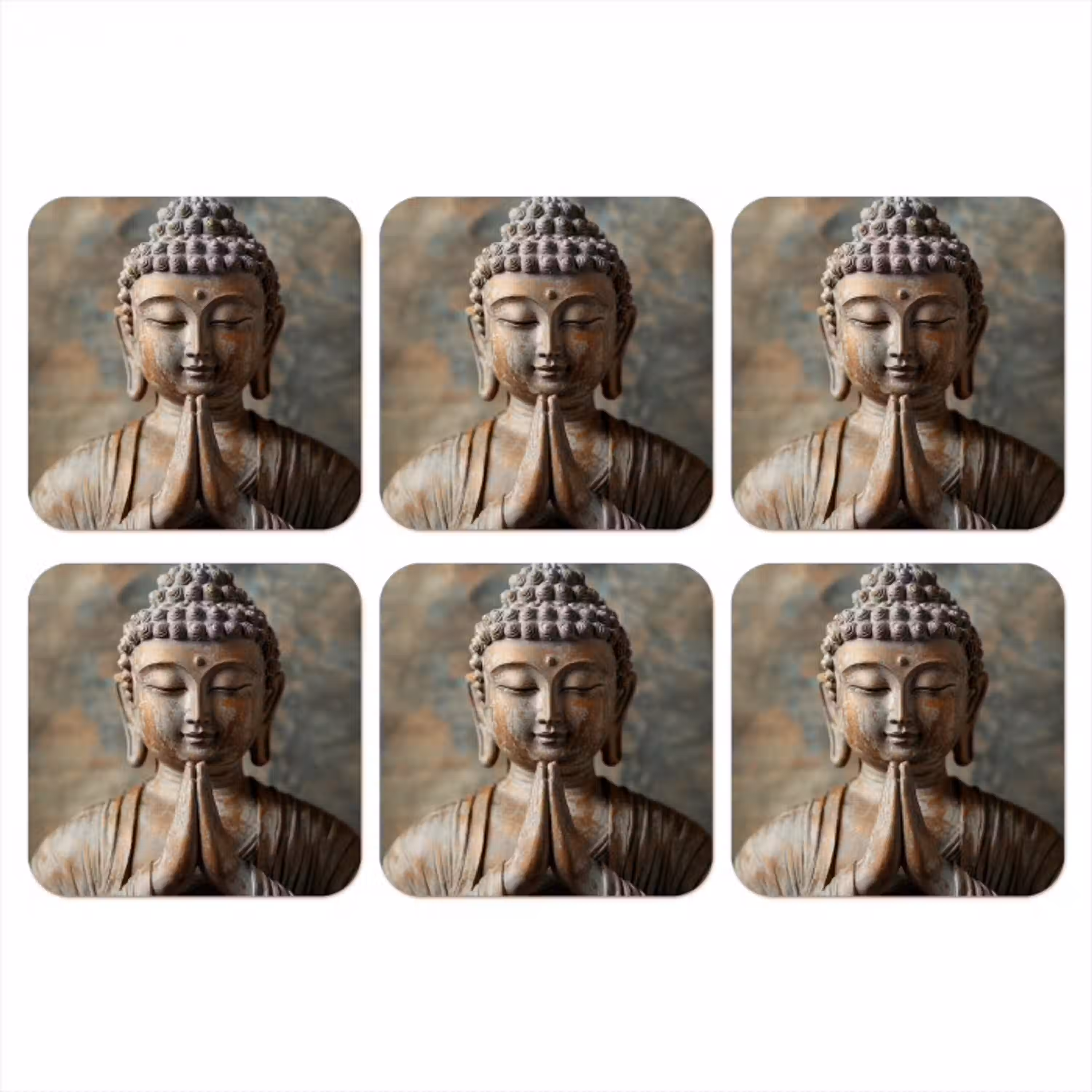 Boedha - Beeld - Bruin - Rust onderzetter kurk middel -3d