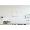 Beton - Wit - Modern textielposter latten blank klein -kinderkamer