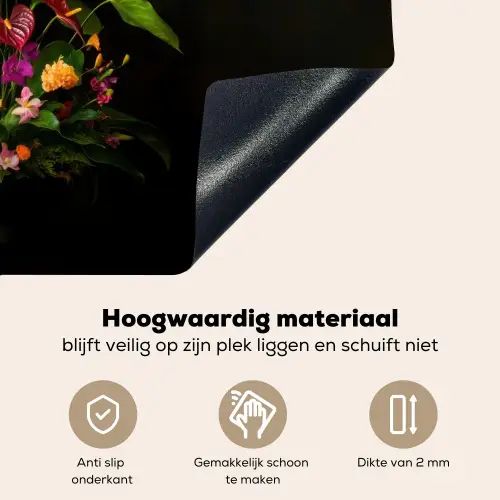 Bloemen - Vaas - Kleurrijk Inductie beschemer met haakjes klein -ky-onderkant-nl