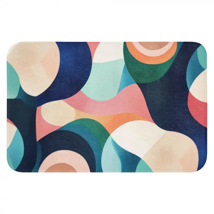 Abstract - Blauw - Roze WCmat klein -3d