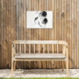 Lotusbloemen - Vissen - Bladeren - Zwart Tuinposter op houten frame 2 cm dik klein -sfeer4