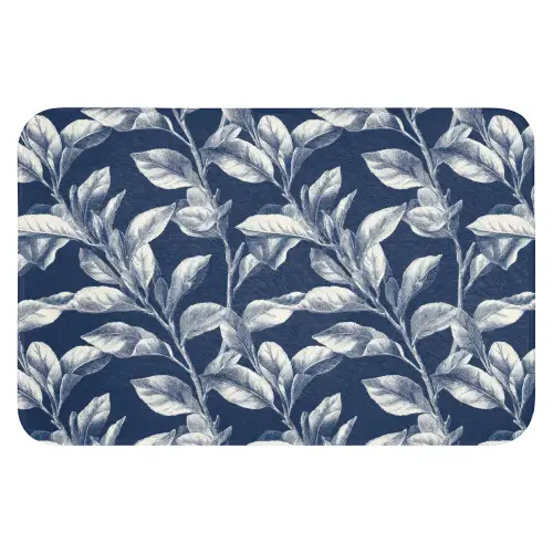 Botanisch - Patroon - Blauw Badmat klein 997 -3d