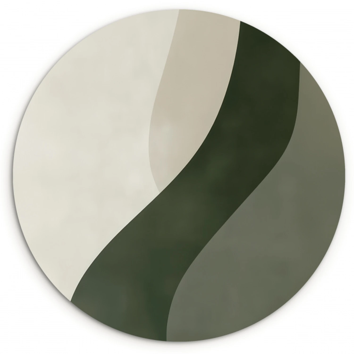 Japandi - Groen - Abstract - Modern Wandcirkel plexiglas klein -3d