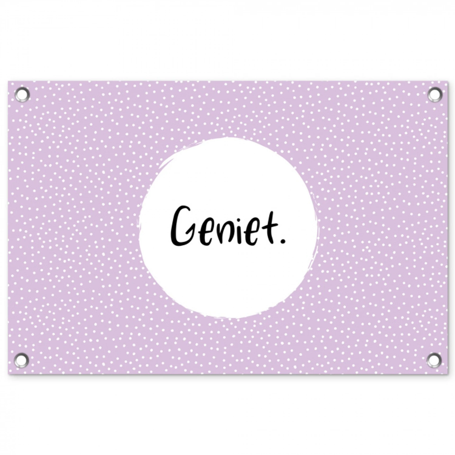 Geniet - Tekst - Quotes tuinposter los doek klein -3d