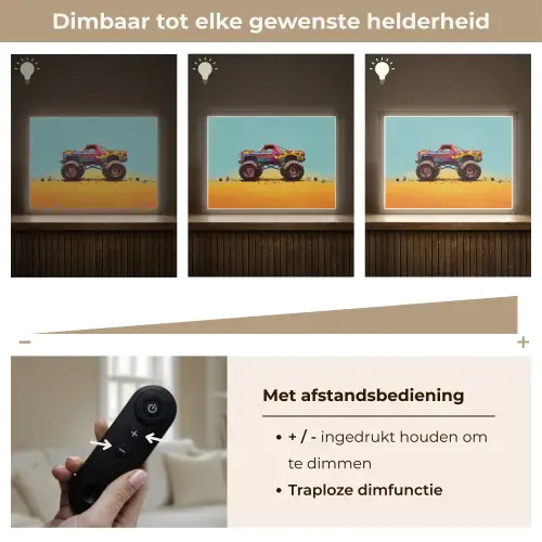 Monstertruck - Graffiti - Jongens - Auto Light Box met batterij (Wandlamp kind) middel -USP_dimbaarNL