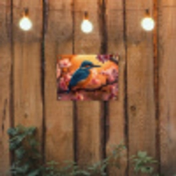IJsvogel in de Bloesemtak tuinposter los doek klein -sfeer1