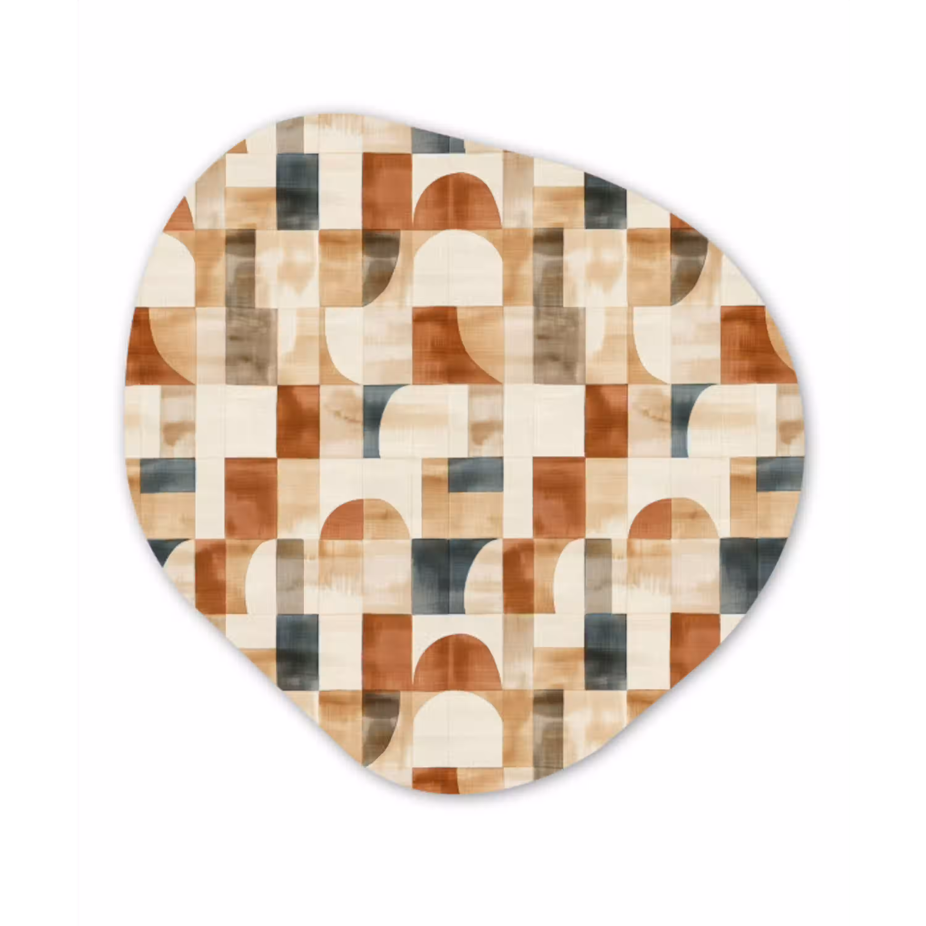 Terracotta - Geometrisch - Aquarel - Textuur Wandcirkel Organisch Forex 3mm klein 629 -3d