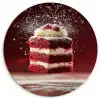 Rode - Velvet - Taart - Eten Wandcirkel plexiglas klein -3d