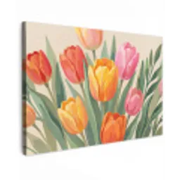 Tulpen - Abstract - Kleurrijk canvas 2cm klein -z3d