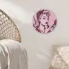 Vintage - Vrouw - Roze Akoestische PET Vilt - Rond klein -sfeer4