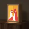 Kippen - Oranje - Vlakken Light Box met kabel (Tafellamp) klein -z3d_website