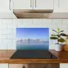 Skyline - Blauw - Zee - Gebouwen - Stad keuken achterwand spatscherm klein -sfeer2