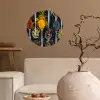 Kruiden - Lepel - Specerijen - Zwart - Keuken Wandcirkel behangsticker klein -sfeer1