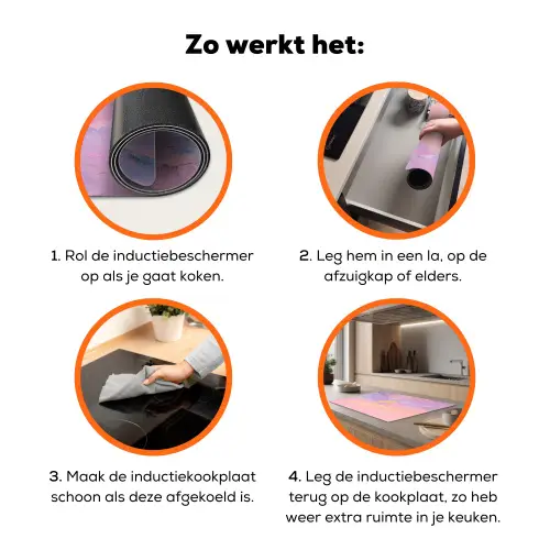 Bergtoppen - Wolken - Dromerig Inductie beschermer vinyl 3mm klein -zzzzzzz-td-werking