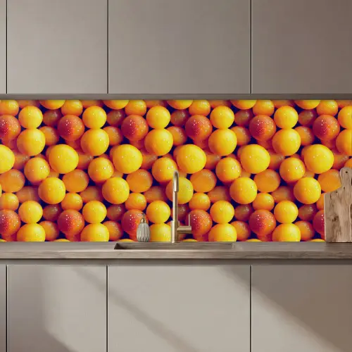 Vrucht - Waterdruppels - Oranje keuken achterwand 2 middel 871 zz_3dshopping