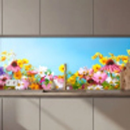 Bloemen - Kleurrijk - Blauw - Natuur keuken achterwand 2 middel zz_3dshopping