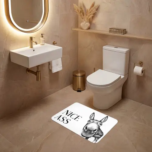 Quote - Ezel - Dieren - Nice ass - Spreuken WCmat klein -sfeer3