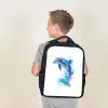 Springende dolfijn in aquarelspetters Rugzak - Zwart middel -sfeer2