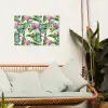 Flamingo - Bloemen - Bladeren - Jungle - Tropical tuinposter los doek klein -sfeer7