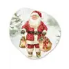 Kerstman- Winter - Sneeuw - Wit - Rood Wandcirkel Organisch Forex 3mm klein -3d