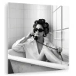 Bad - Vrouw - Zwart - Wit plexiglas 5mm klein -zzzproduct_nieuw