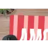 Amor - Strepen - Rood - Roze muismat rubber klein -closeup