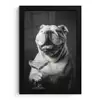 Buldog - Hond - Glas fotolijst zwart zonder passe partout klein -3d