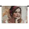Vrouw - Verflook - Portret - Modern Wandkleed katoen klein -zz3d