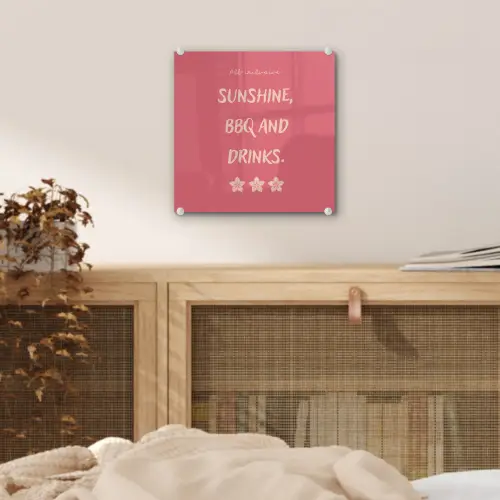 BBQ - Quote - Roze - Zomer plexiglas 5mm klein -sfeer4