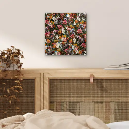 Bloemen - Vlinder - Design - Kunst - Abstract - Schilderij - Oude meesters plexiglas 5mm klein -sfeer4