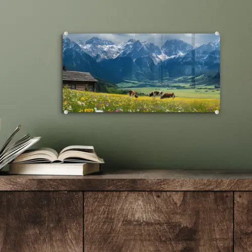 Alpen - Weide - Bergen - Koeien plexiglas 5mm klein -sfeer3