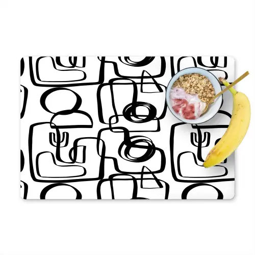 Lijnen - Zwart - Vorm - Abstract Placemat vinyl groot 368 -zzzproduct_Kitchenyeah-website