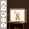 Leeuw - Baby dier - Dieren - Roze ballon Light Box met batterij (Wandlamp kind) middel -USP_websiteoverzichtNL