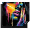 Vrouw - Gezicht - Verf - Kunstzinnig Inductie beschermer vinyl 3mm middel -3d